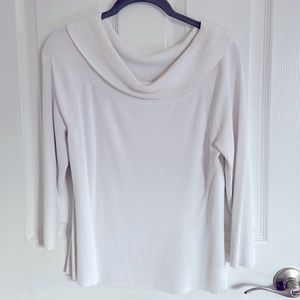 Talbots White Boat Neck Sweater  SZ Large Vintage